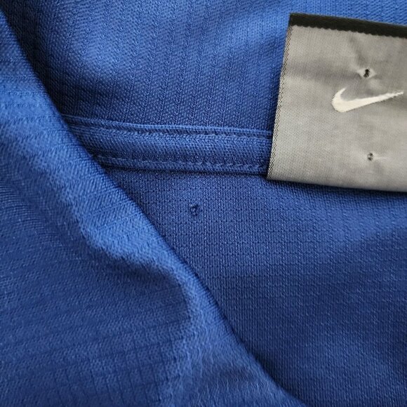 Nike Golf Blue Dri Fit White Swoosh Logo Polo Shirt Size XL 100% Polyester - Picture 4 of 11